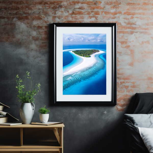 décor cadre pour photo chambre atoll vue de drone